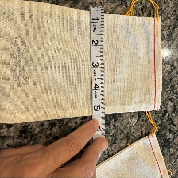 New Anthropologie Linen Cotton Drawstring Pouch Dustbags/Giftbags x6 - Picture 5 of 7